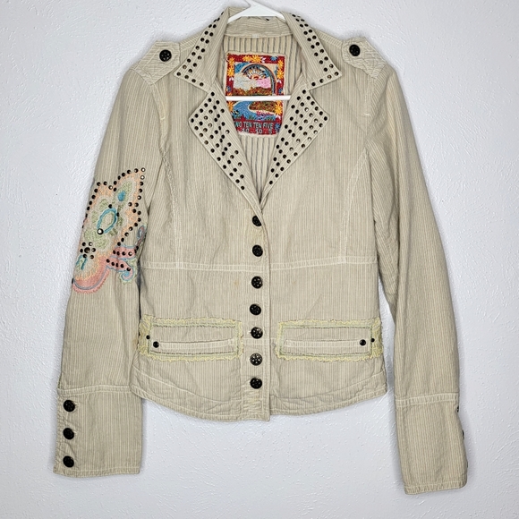 Johnny Was Jackets & Blazers - Johnny Was Embroidered Studded Jacket Women's Size Medium